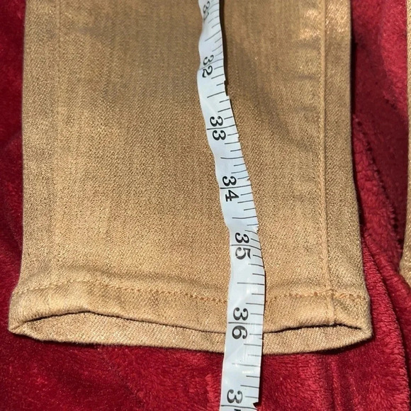 Lucky Braid Charlie Skinny Metallic  Gold jeans Sz 0 - Picture 9 of 14